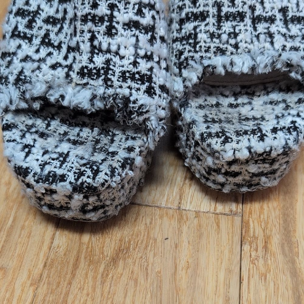 JF London Heather Throwback Black & White Tweed Houndstooth Heeled Mule Size 8.5 - Picture 5 of 8